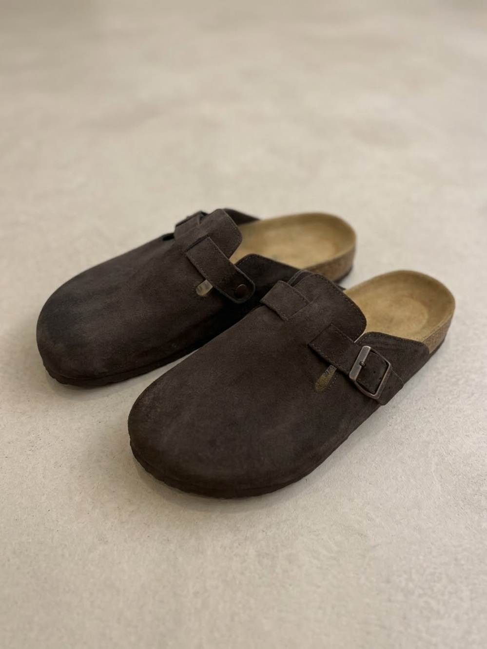 Cloudwalkers Womens Dark Brown Suede Cork Clogs Buckle Mules - Size 12M